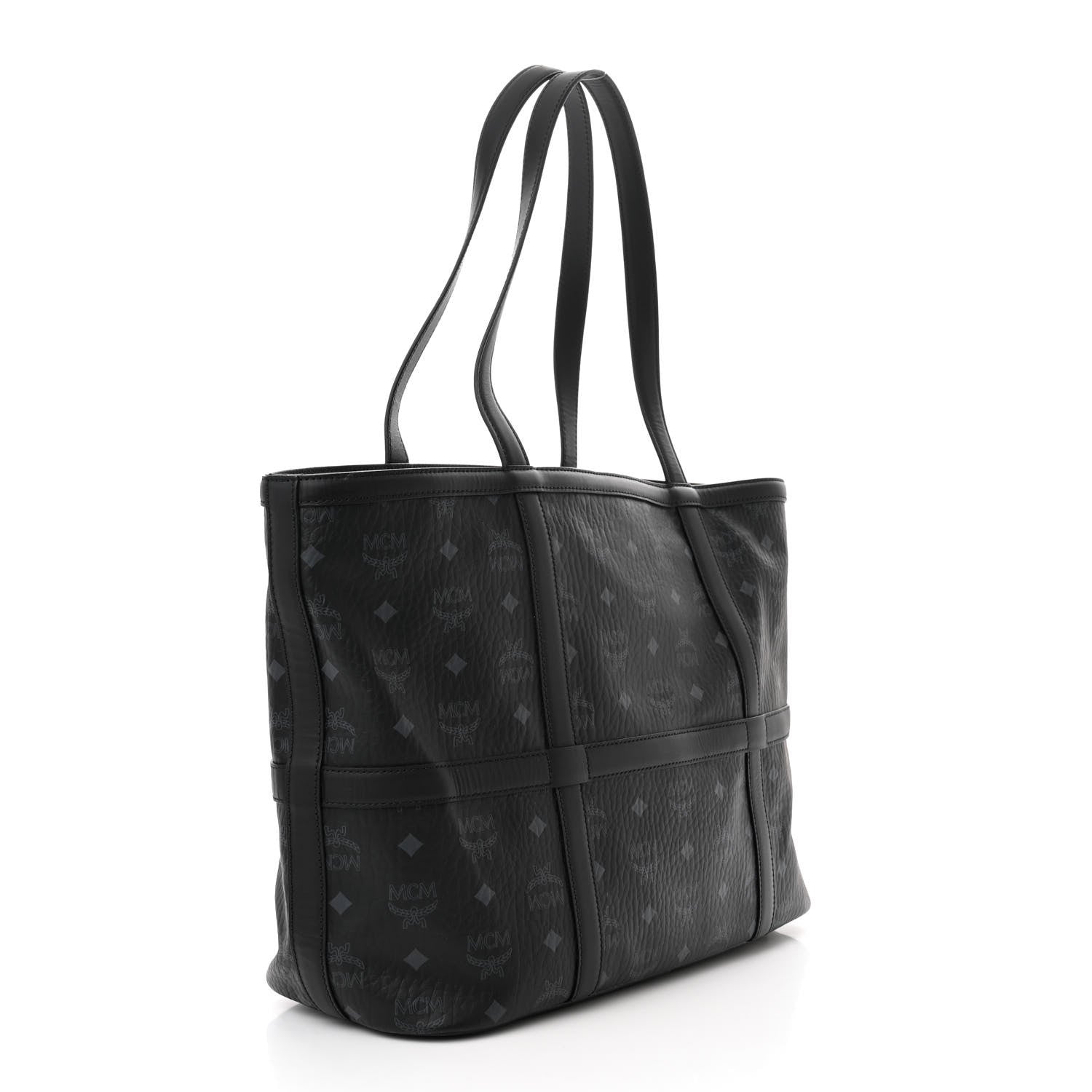 MCM Visetos Medium Delmy Shopper Tote Black 3 of 10