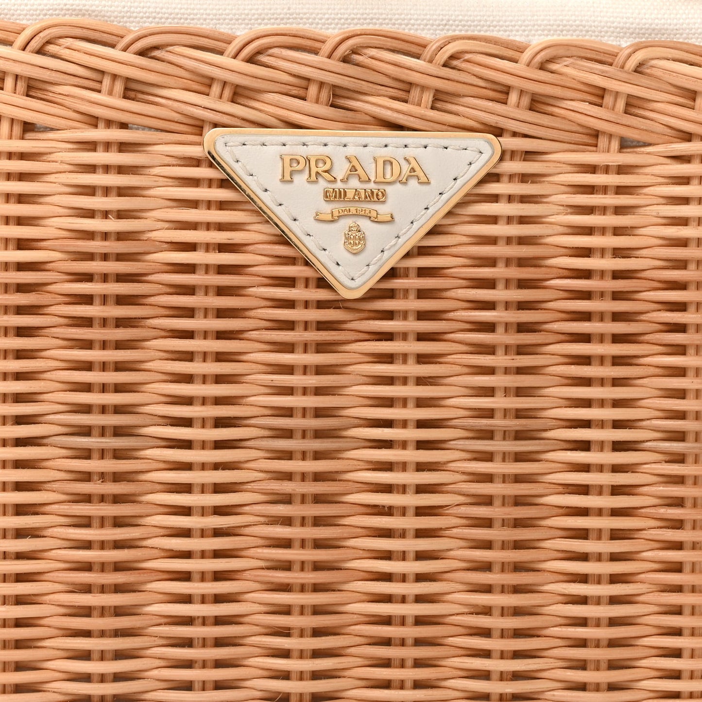 Wicker Canvas Tote Naturale White