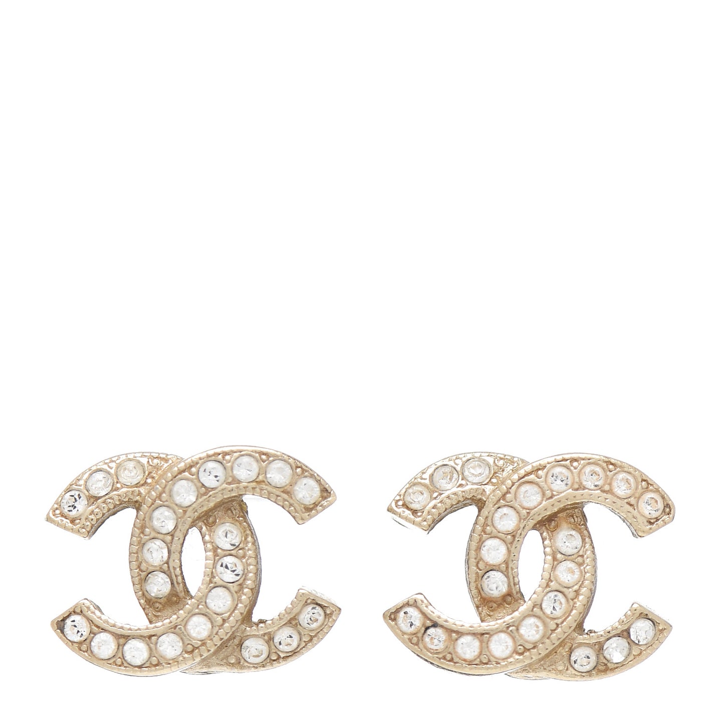 Crystal Mini CC Earrings Gold