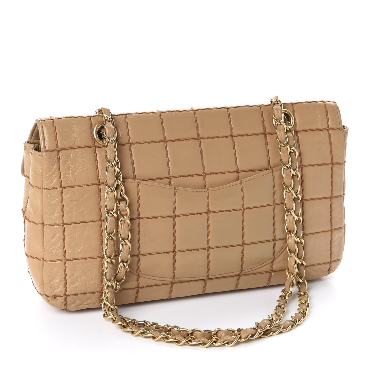 Chanel Lambskin Square Double Stitch Flap Beige 3 of 11