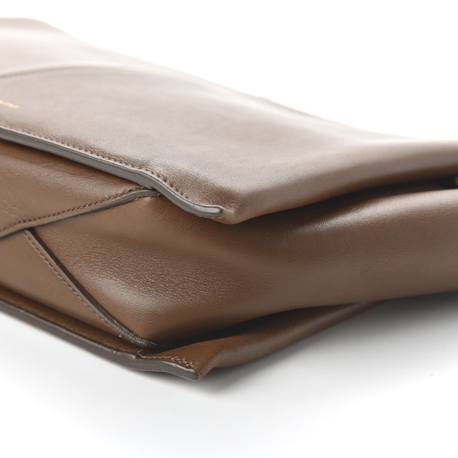 Celine Natural Calfskin Tri-Fold Clutch on Chain Havana 7 of 11