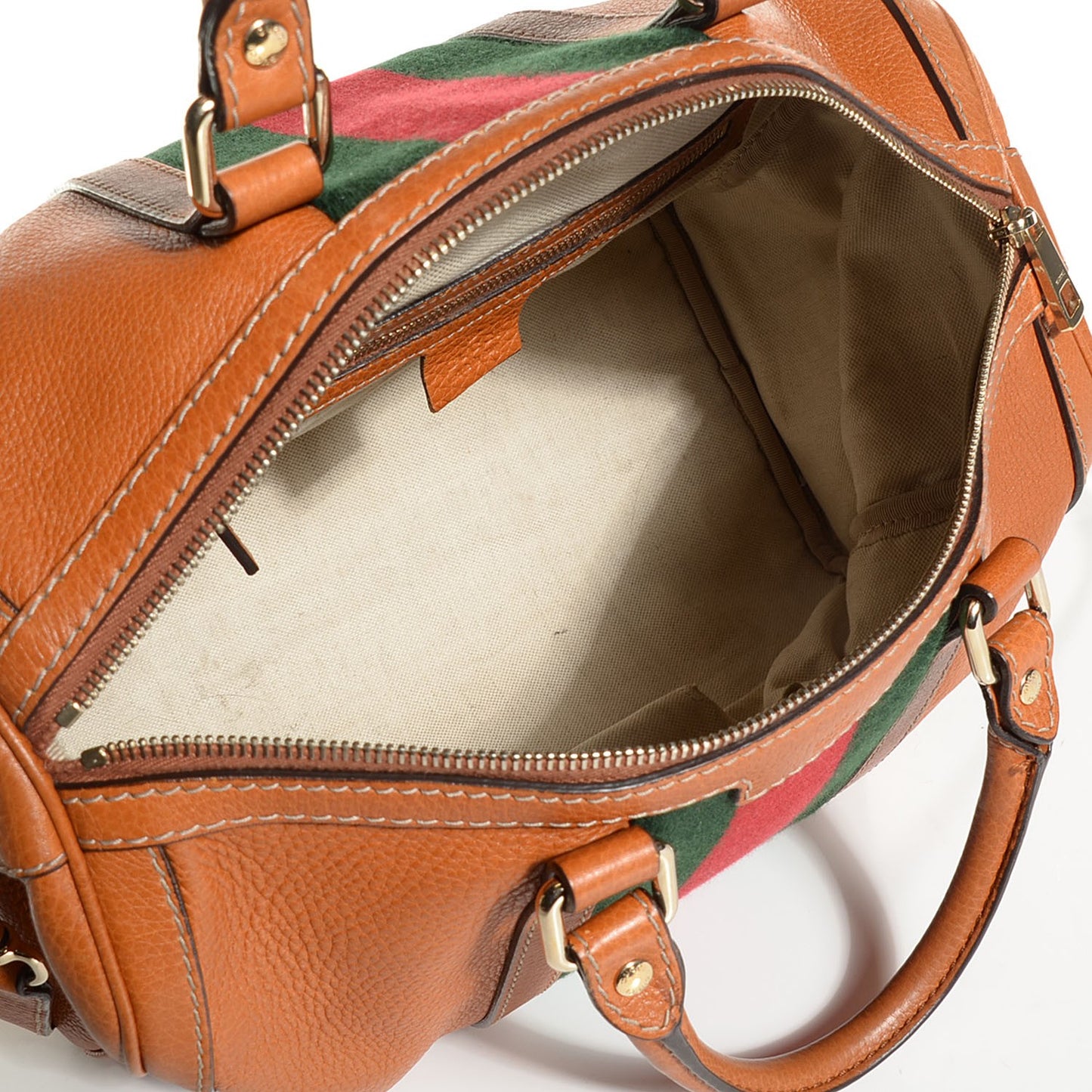 Calfskin Vintage Web Medium Boston Tobacco