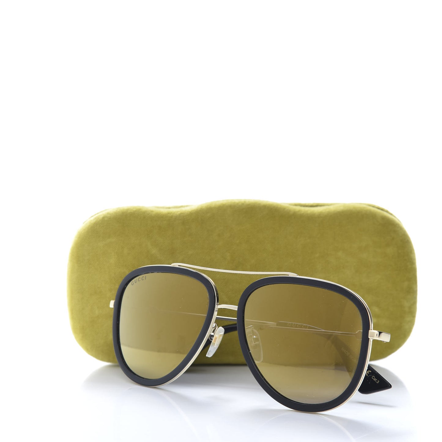 Aviator Sunglasses GG0062S Black Gold