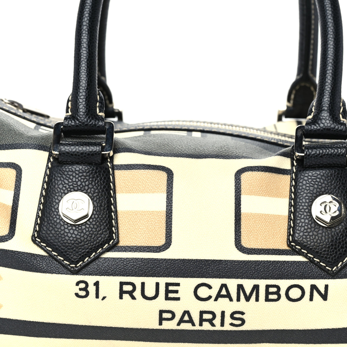 Coated Canvas Le Train Boston Bag Black
