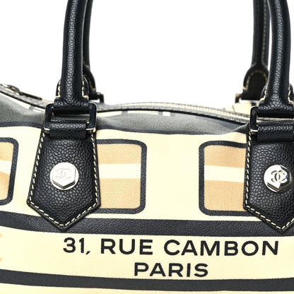 Chanel Coated Canvas Le Train Boston Bag Black 7 of 9