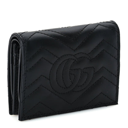 Gucci Calfskin Matelasse GG Marmont Card Case Wallet Black 3 of 7
