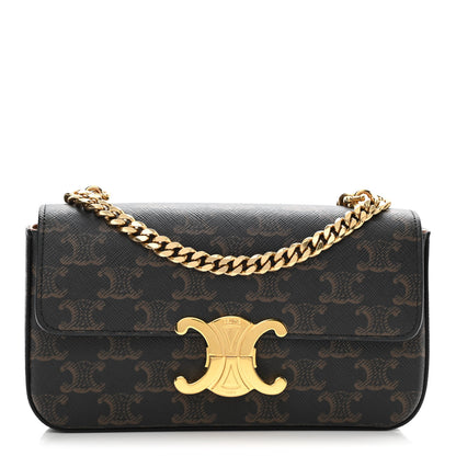 Celine Triomphe Canvas Chain Shoulder Bag Tan 1 of 8