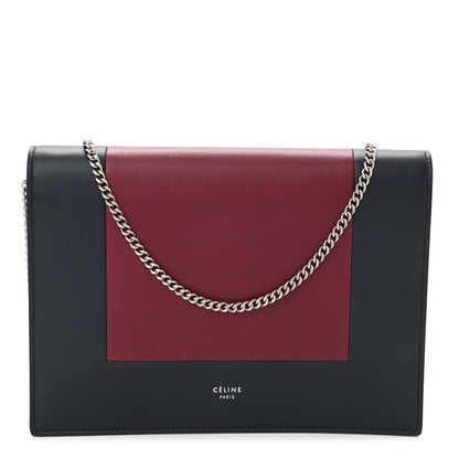 Celine Smooth Lambskin Frame Evening Chain Clutch Steel Blue Plum 1 of 9