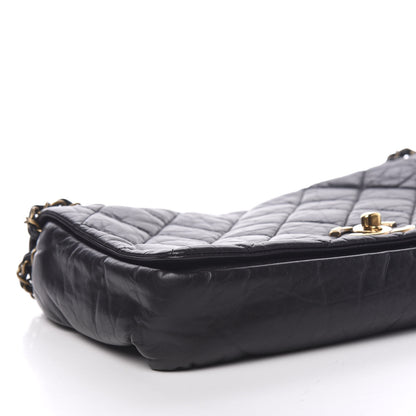 Chanel Aged Calfskin Quilted Medium Pondichery Flap Black 7 of 9