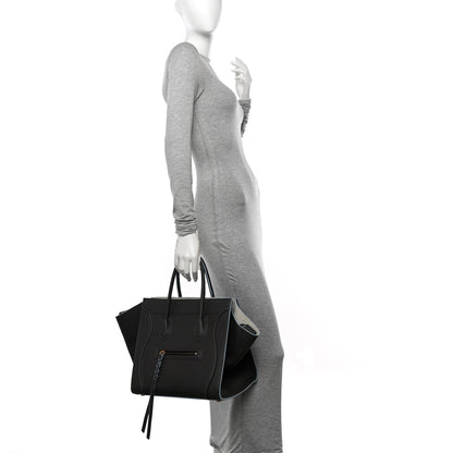 Celine Grained Calfskin Medium Phantom Luggage Grey Blue 2 of 16