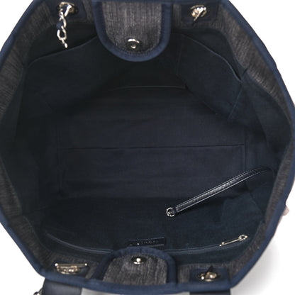 Chanel Denim Medium Deauville Tote Dark Blue 5 of 11