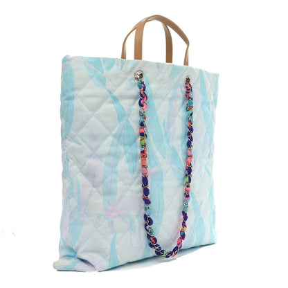 Chanel Canvas Quilted Jungle Jeans Tote White Multicolor 2 of 7