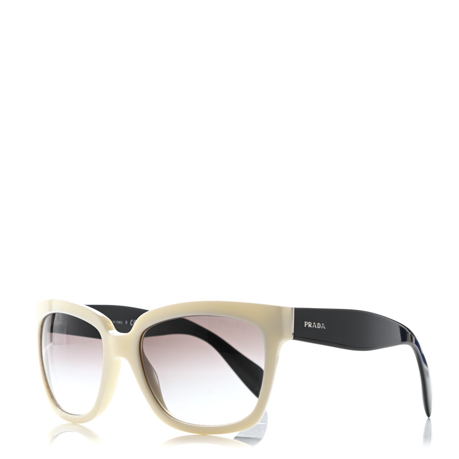 Prada Sunglasses SPR 07P Black White 1 of 7