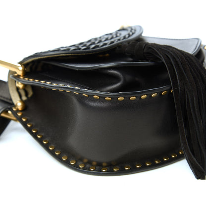 Chloe Calfskin Braided Mini Hudson Shoulder Bag Black 7 of 9