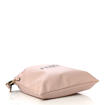 Fendi Soft Nappa Logo Medium Drawstring Pouch Bag Rosa Quarzo Black 4 of 11