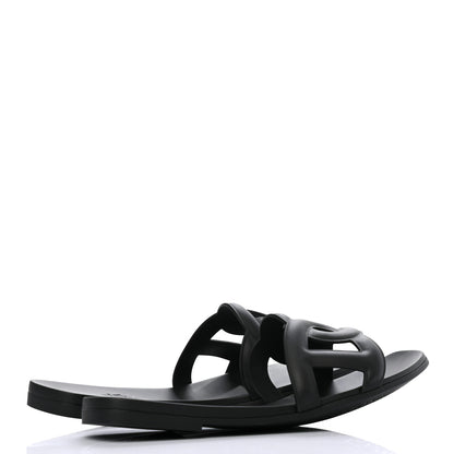 Hermes Rubber Aloha Sandals 39 Black 4 of 7