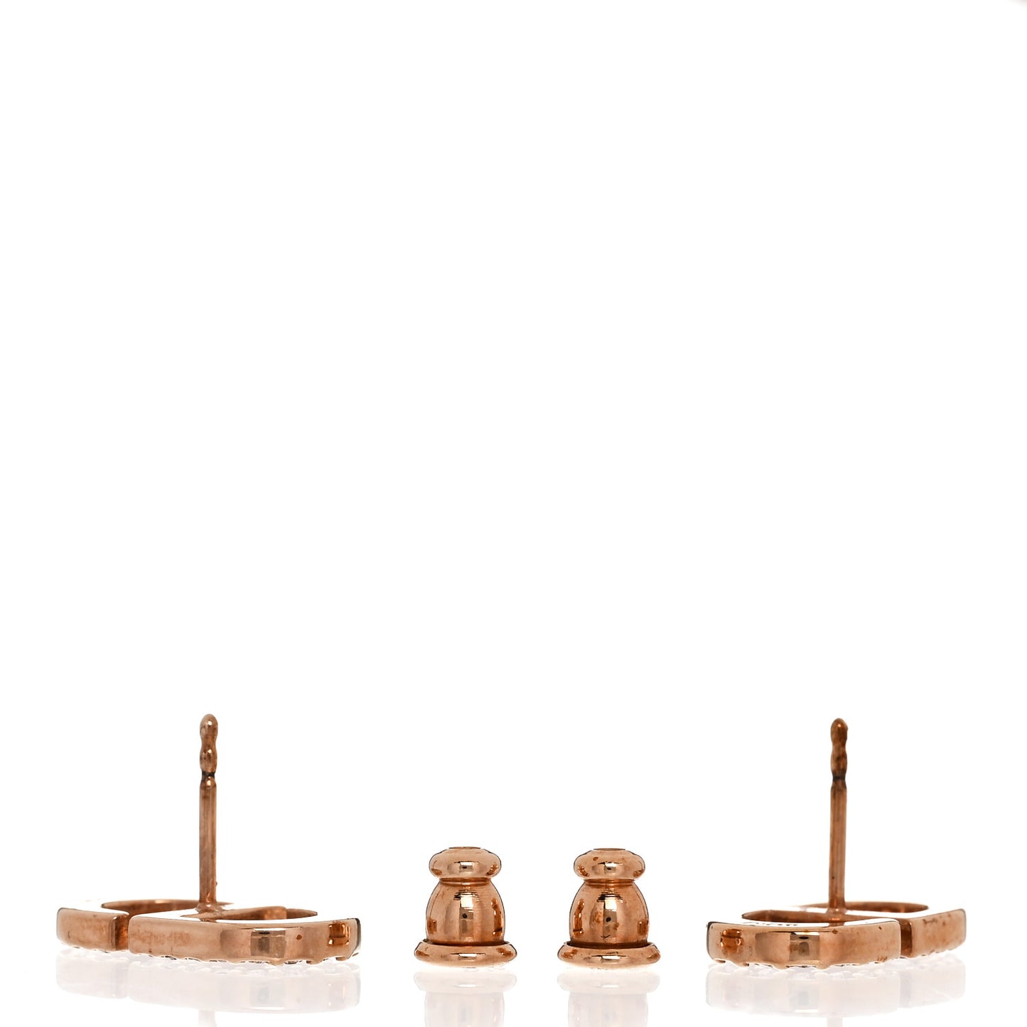 Crystal Petit CD Stud Earrings Rose Gold