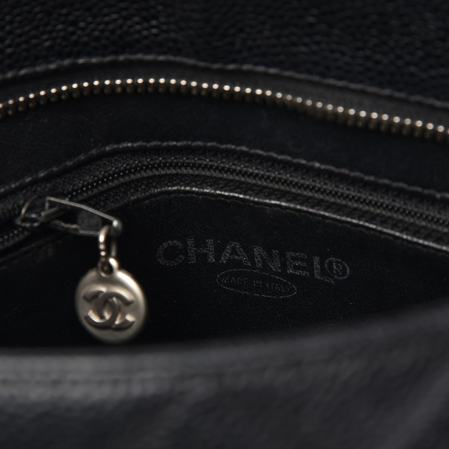 Caviar Quilted Medallion Tote Black