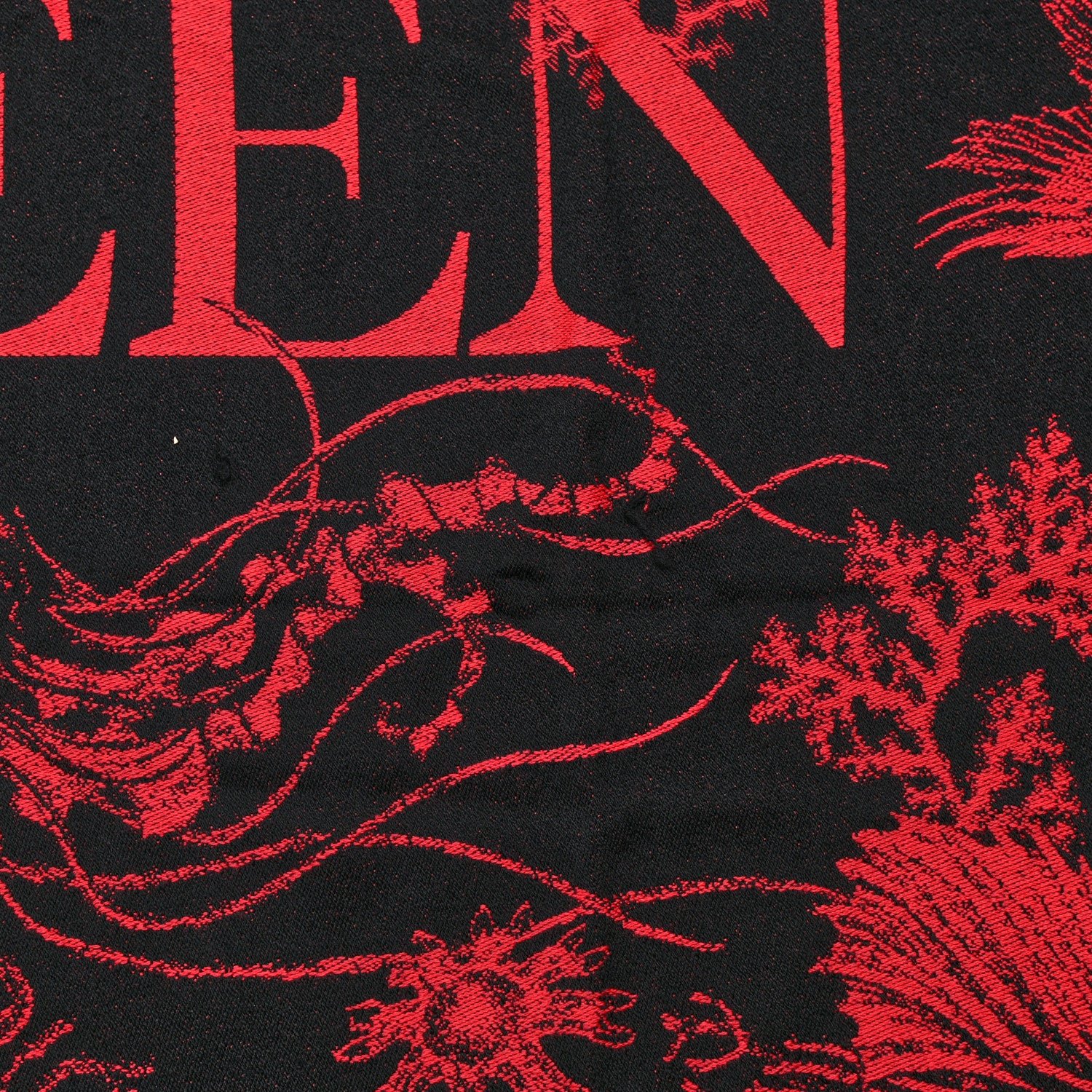 Alexander McQueen Wool Logo Scarf Black Coral 4 of 5