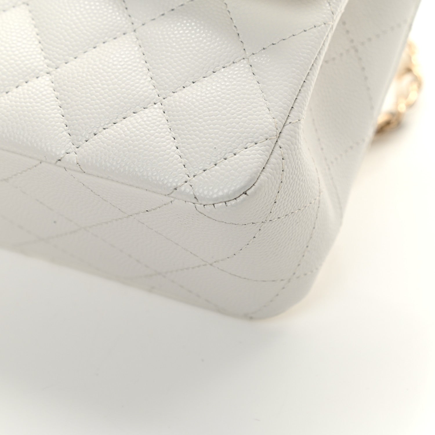 Chanel Caviar Quilted Medium Double Flap White 11 of 13