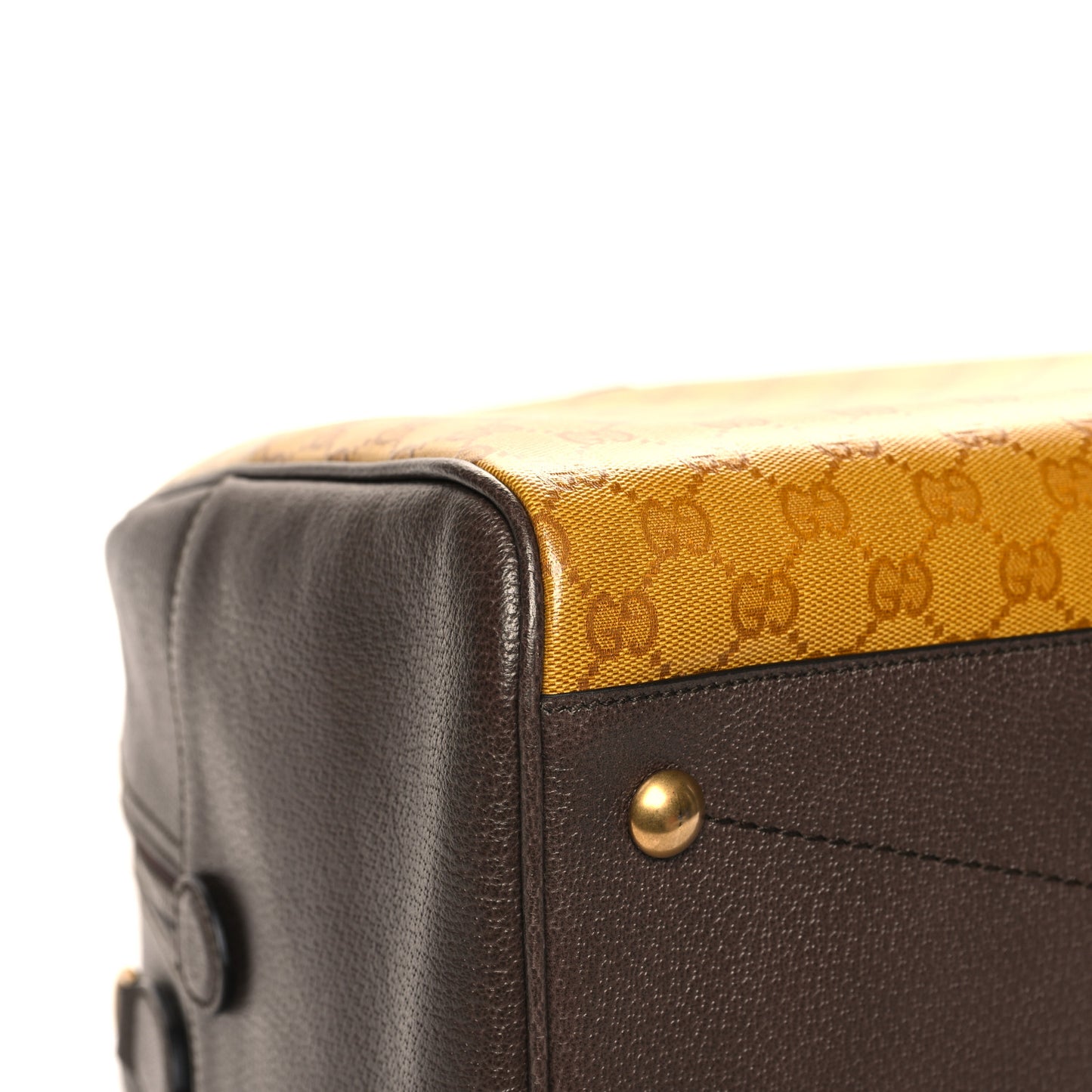 X ADIDAS Crystal Vintage Monogram Textured Dollar Calfskin Web Trefoil Logo Large Duffle Bag Mid Natural Nut Off White New Acero