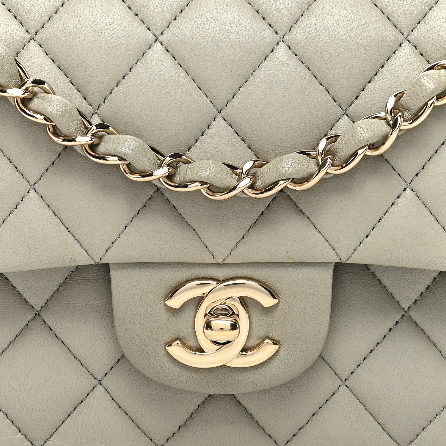 Chanel Lambskin Quilted Small Double Flap Grey 8 of 12