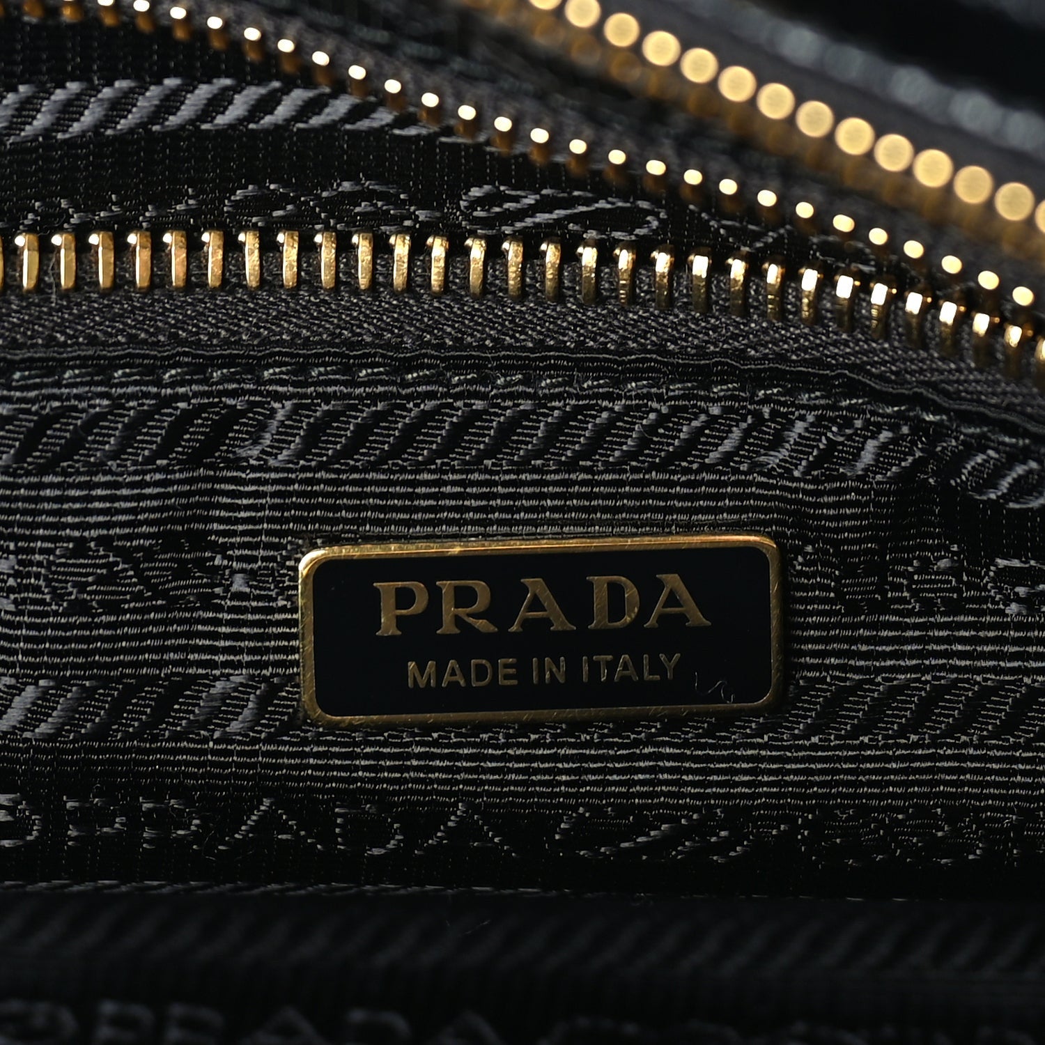 Prada Glossy Calfskin Triangle Medium Bonnie Shoulder Bag Black 5 of 8
