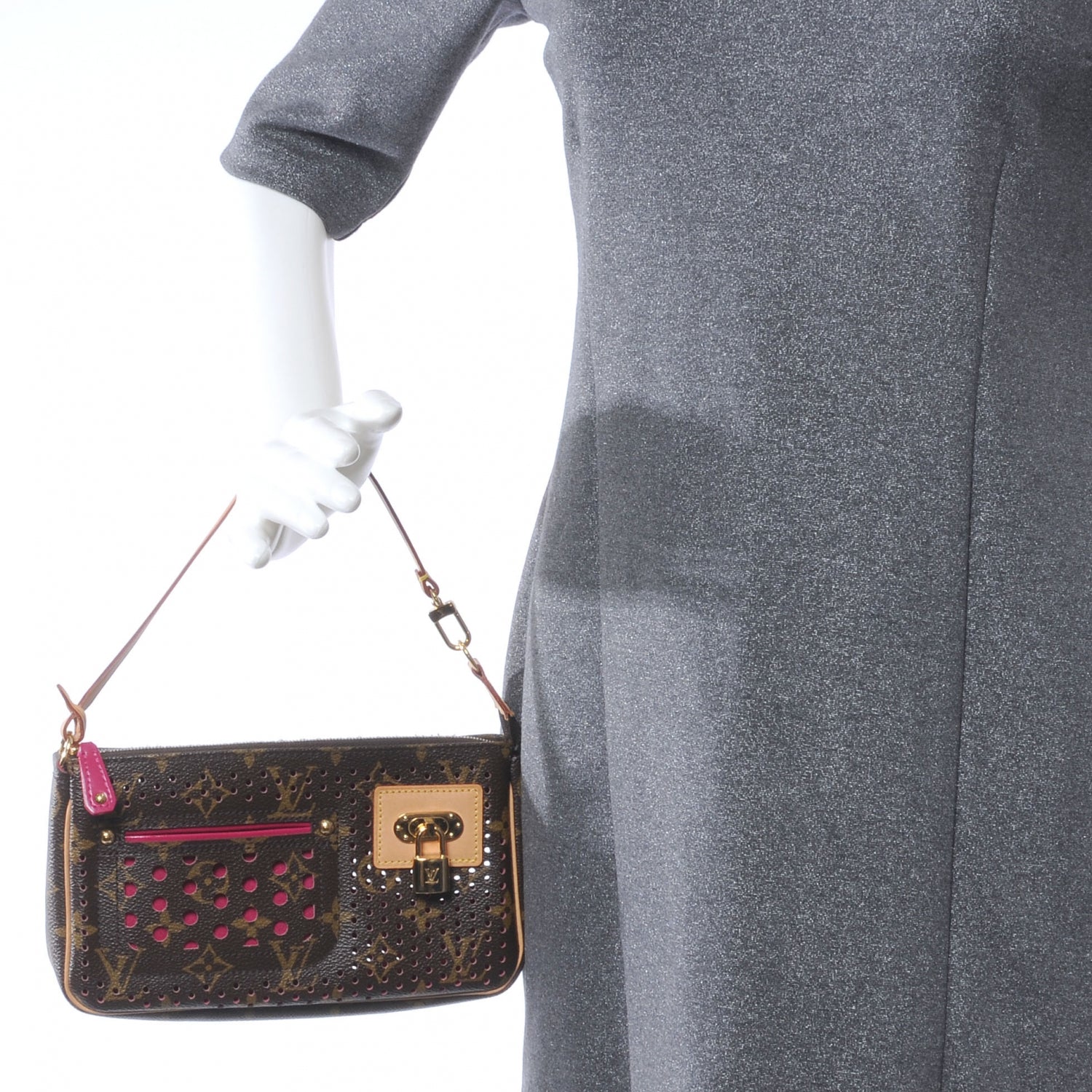 Louis Vuitton Monogram Perforated Pochette Plat Fuchsia 2 of 7