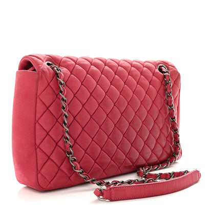 Chanel Iridescent Calfskin Small New Bubble Quilt Flap Fuchsia 3 of 16