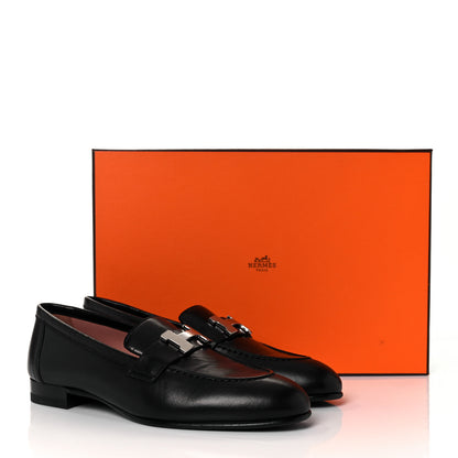 Hermes Goatskin Womens Paris Loafers 35.5 Black 9 of 9