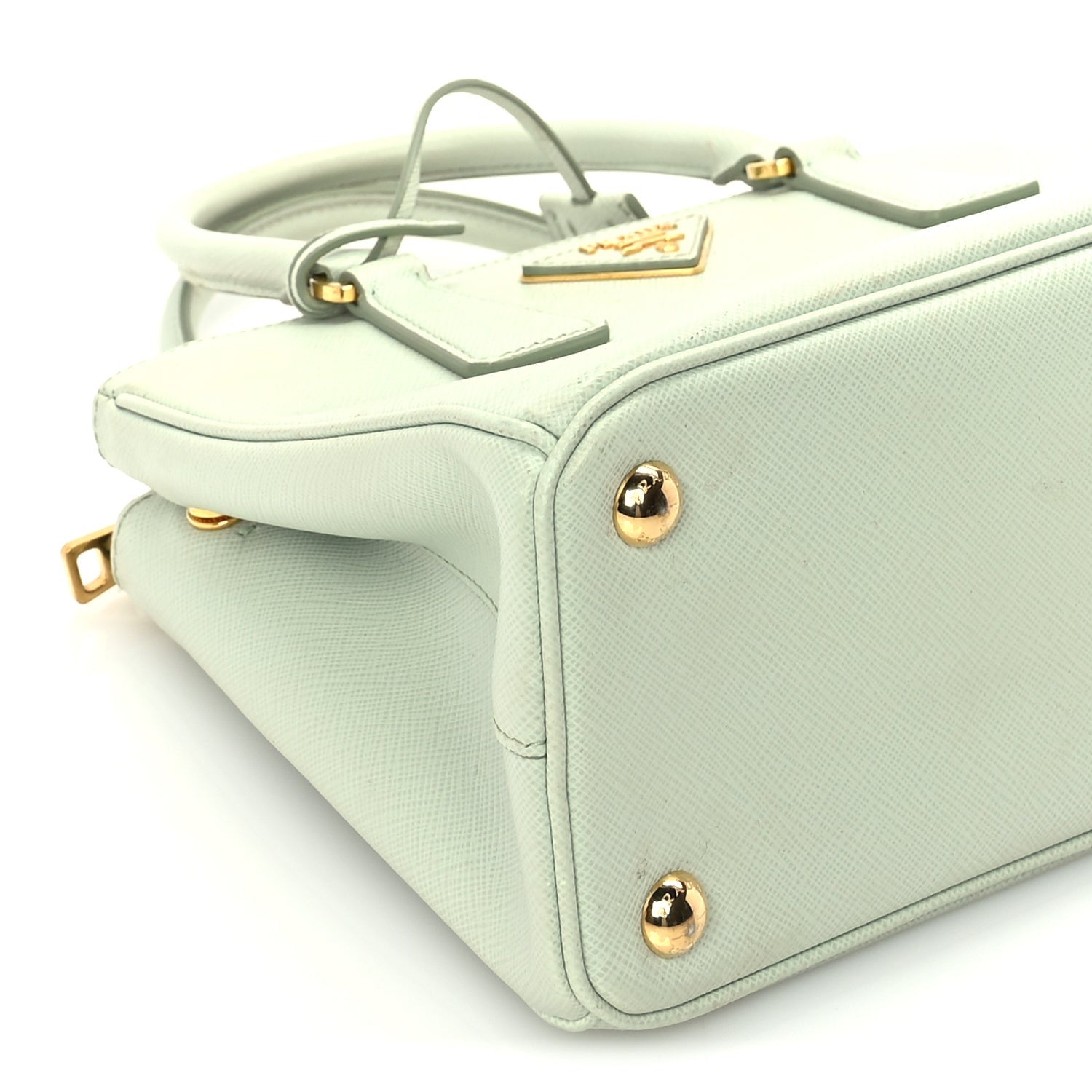 Prada Saffiano Small Galleria Double Zip Tote Acqua 7 of 8