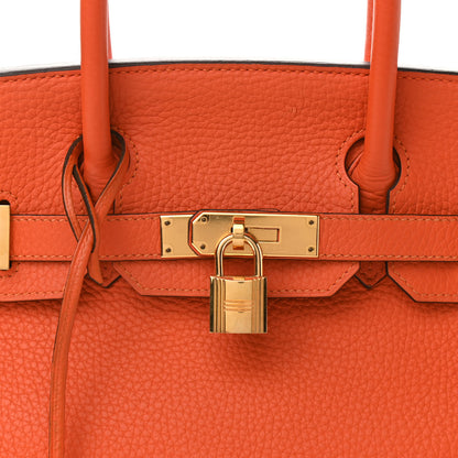 Hermes Taurillon Clemence Birkin 30 Feu 8 of 10