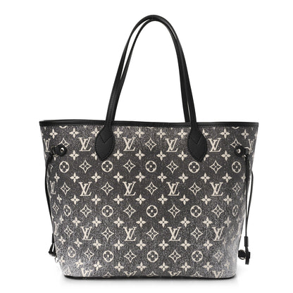 Louis Vuitton Denim Monogram Jacquard Neverfull MM Grey 3 of 9