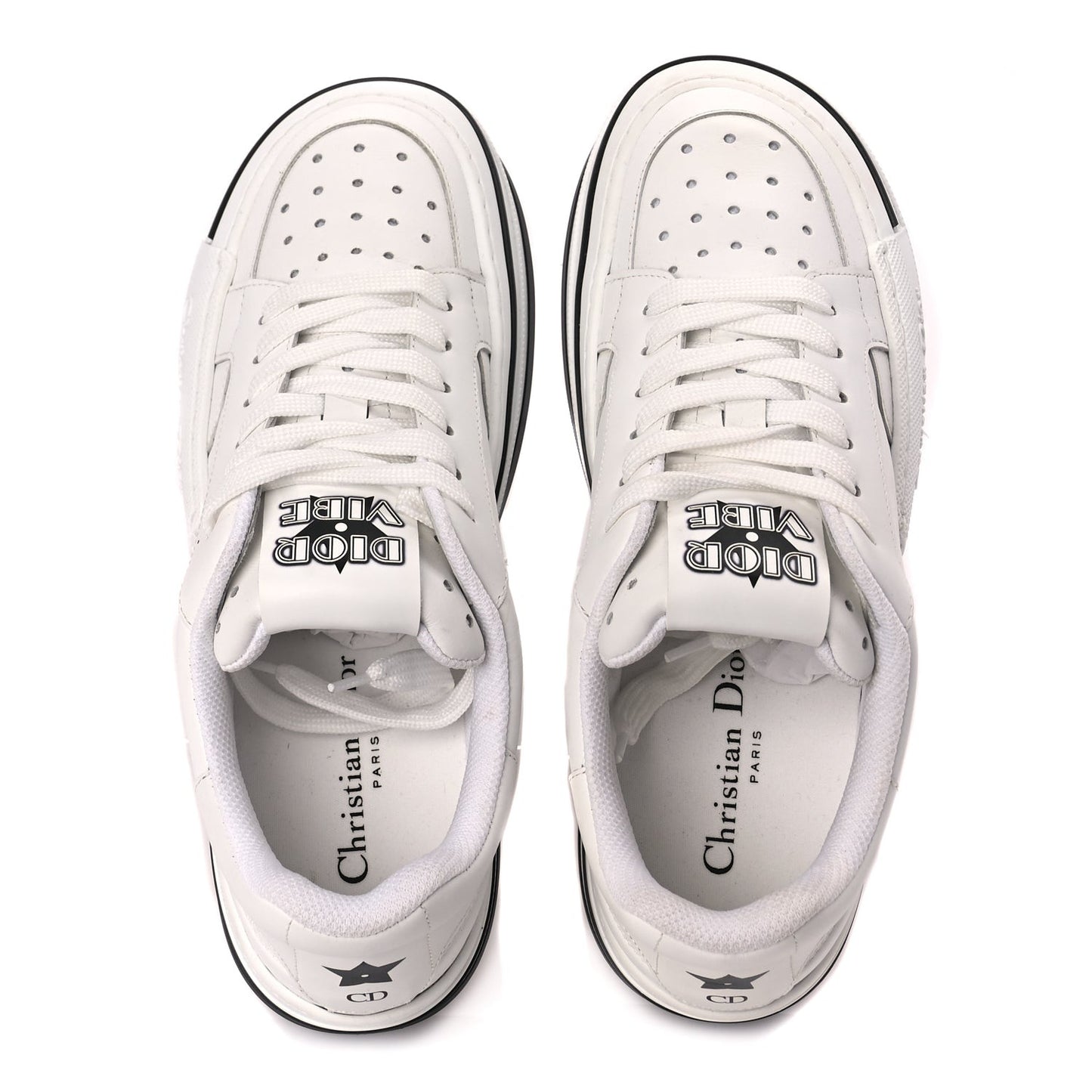 Calfskin D-Freeway Low Top Sneakers 39 White
