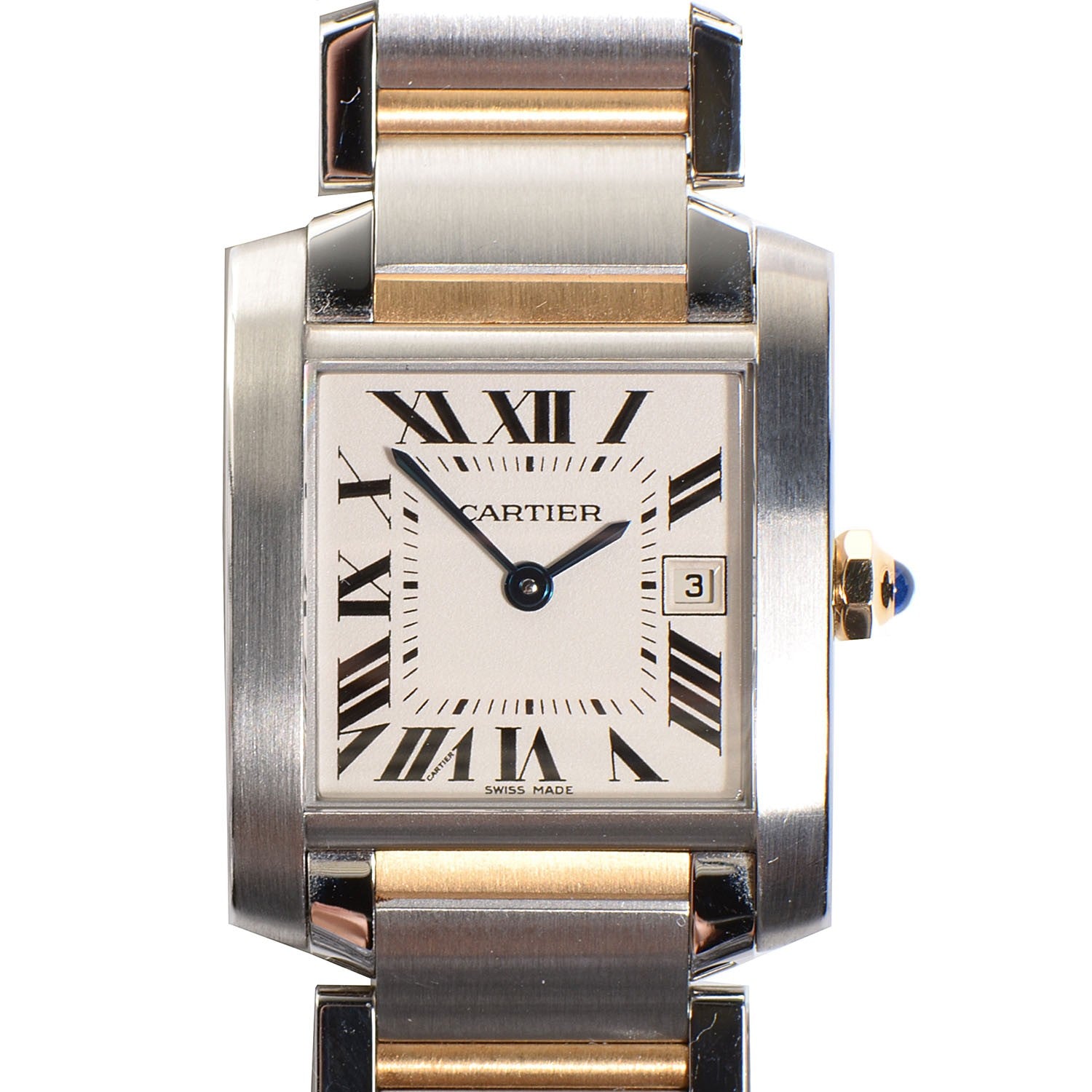 Cartier Stainless Steel 18K Yellow Gold 25mm Tank Francaise Quartz Watch 1 of 9