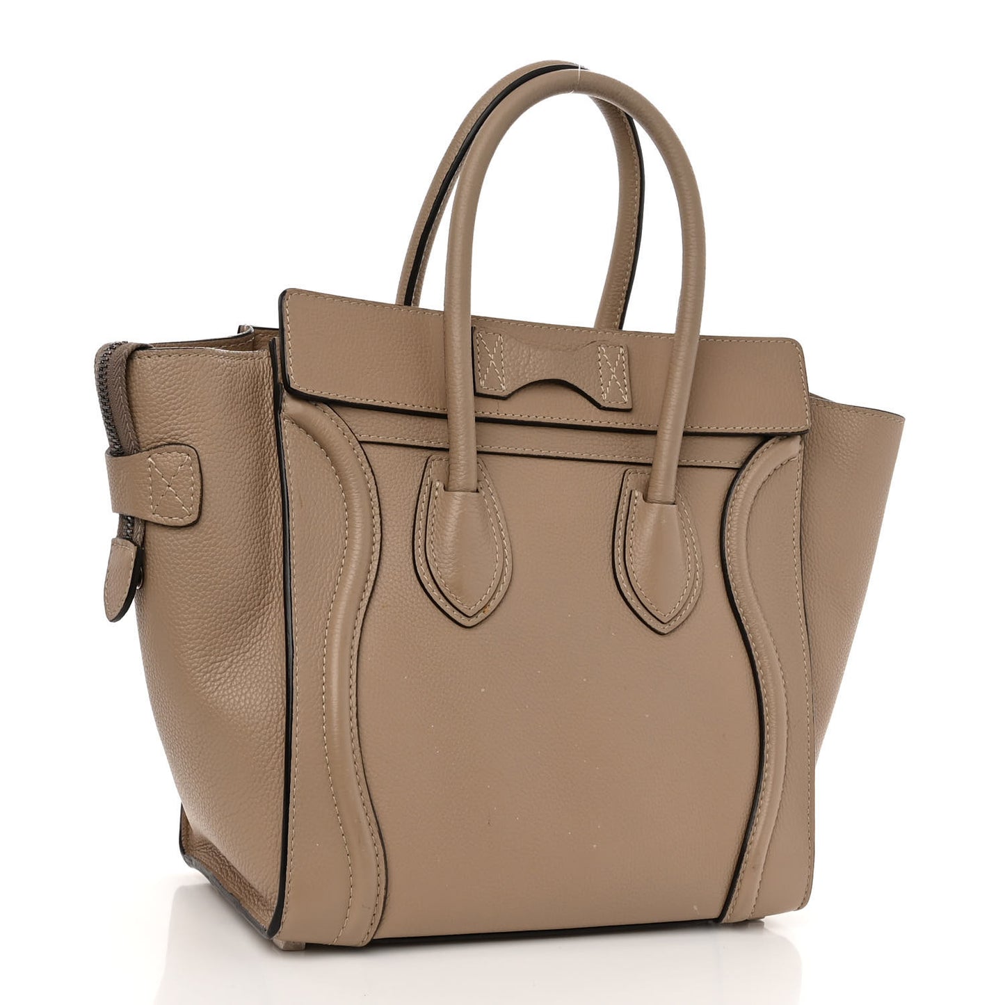 Drummed Calfskin Micro Luggage Dune