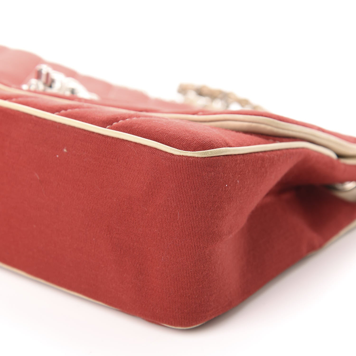 Chanel Jersey Chevron Leo Lion Jumbo Flap Red 7 of 13