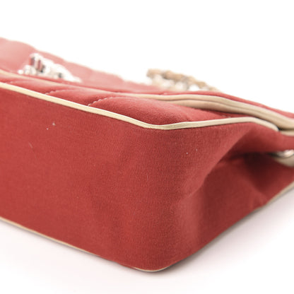 Chanel Jersey Chevron Leo Lion Jumbo Flap Red 7 of 13