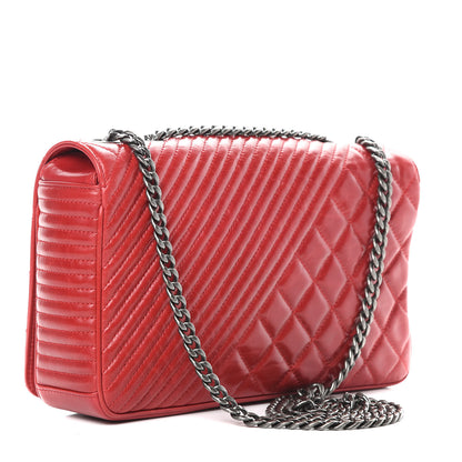 Chanel Glazed Calfskin Medium Coco Boy Flap Red 3 of 11