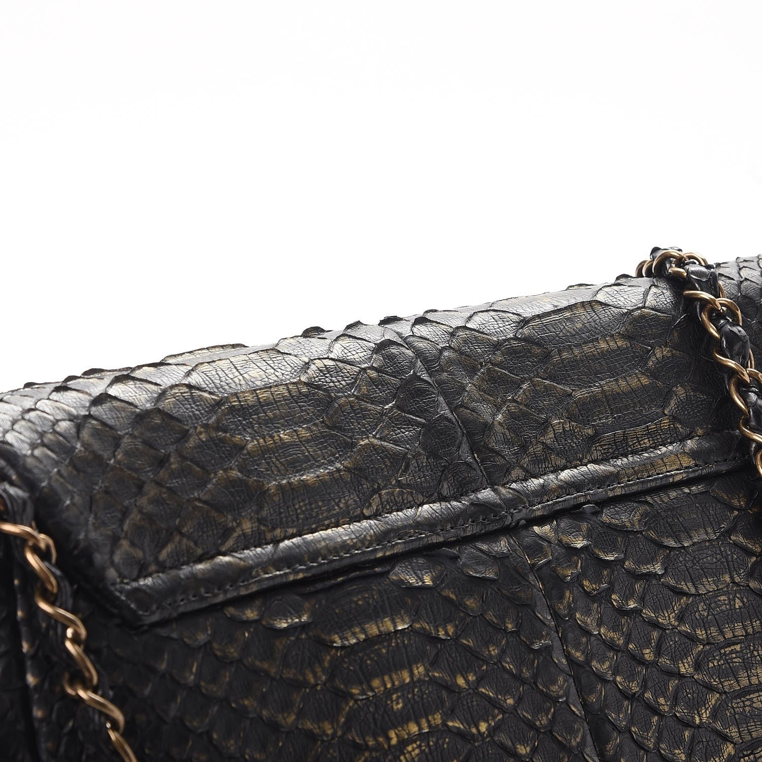 Chanel Metallic Python Hobo Black Gold 8 of 8