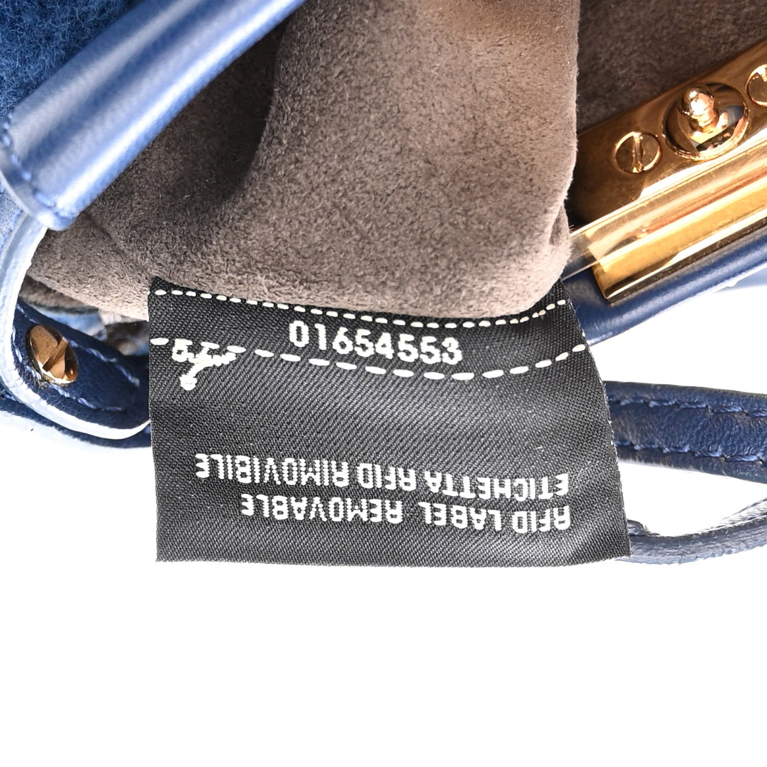 Fendi Shearling Shiny Nappa Micro Peekaboo Iconic Satchel Blue 8 of 11