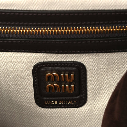 Miu Miu Camoscio Large Beau Top Handle Bag  Moro 5 of 8