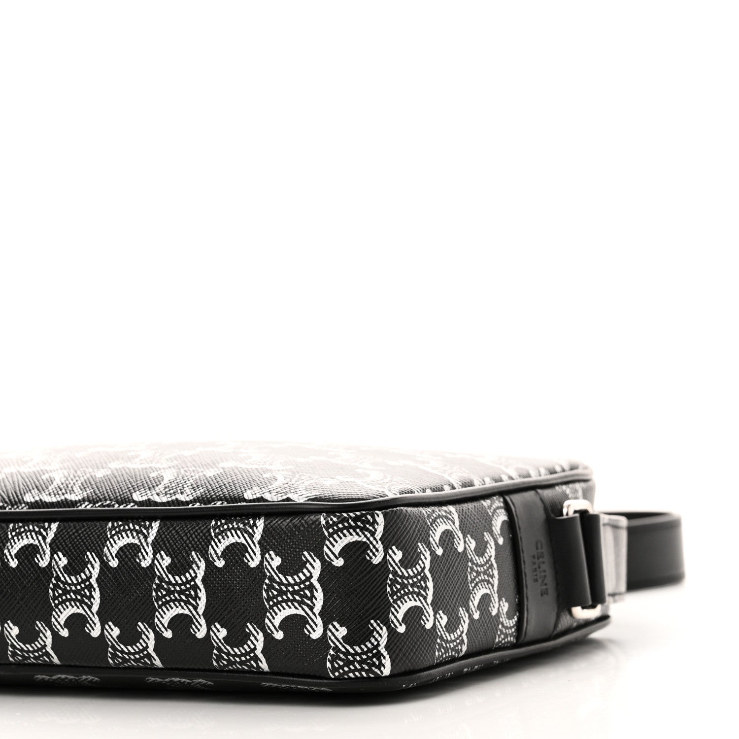 Celine Triomphe Canvas Medium Messenger Bag Black Silver 9 of 9