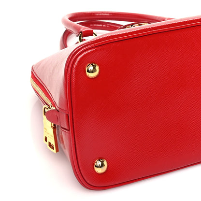 Prada Saffiano Vernice Medium Promenade Tote  Rosso 7 of 8