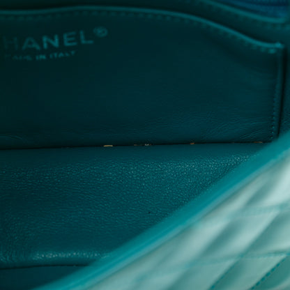 Chanel Patent Quilted Mini Rectangular Flap Turquoise 10 of 11