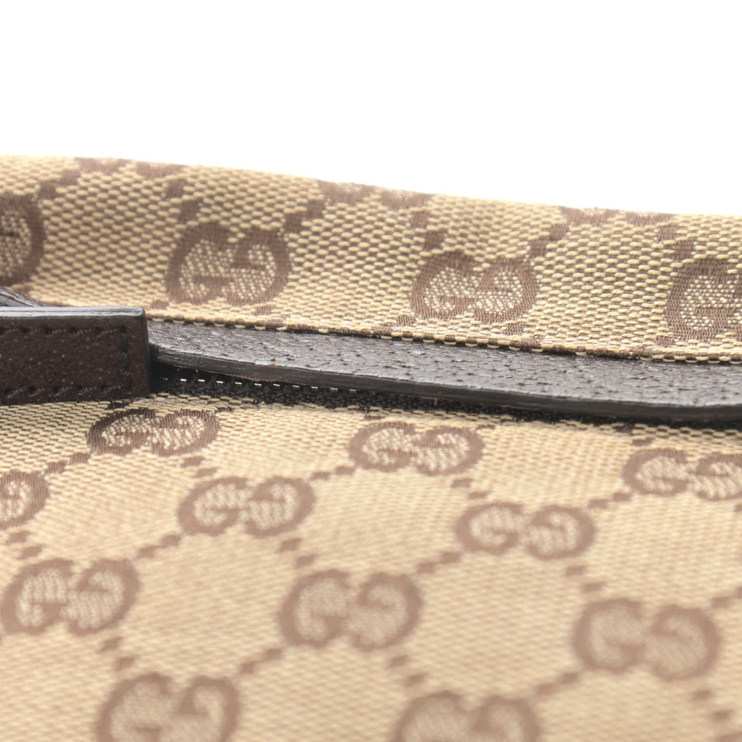 GG Monogram Web Double Pocket Belt Bag Dark Brown