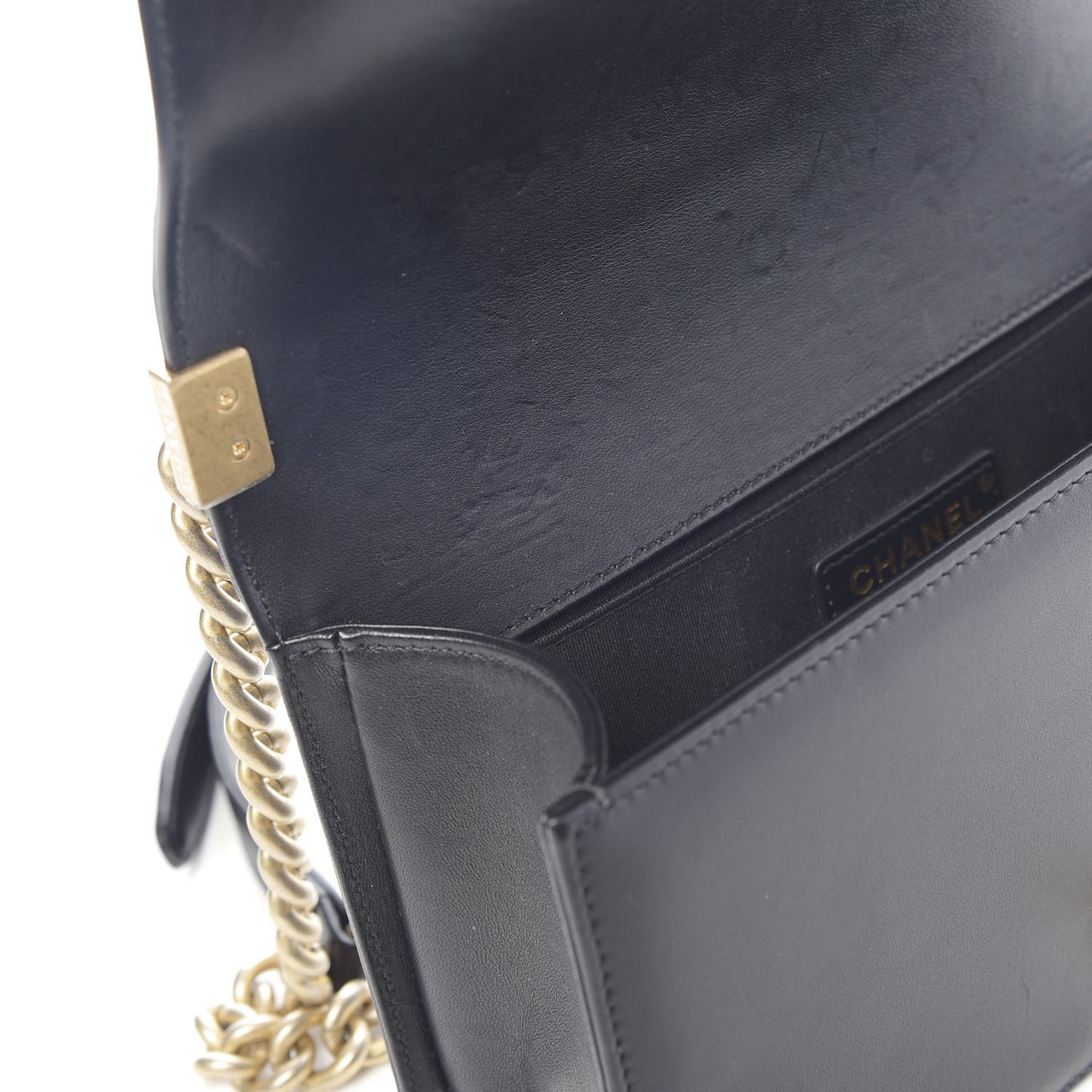 Lambskin Quilted Medium Boy Flap Black