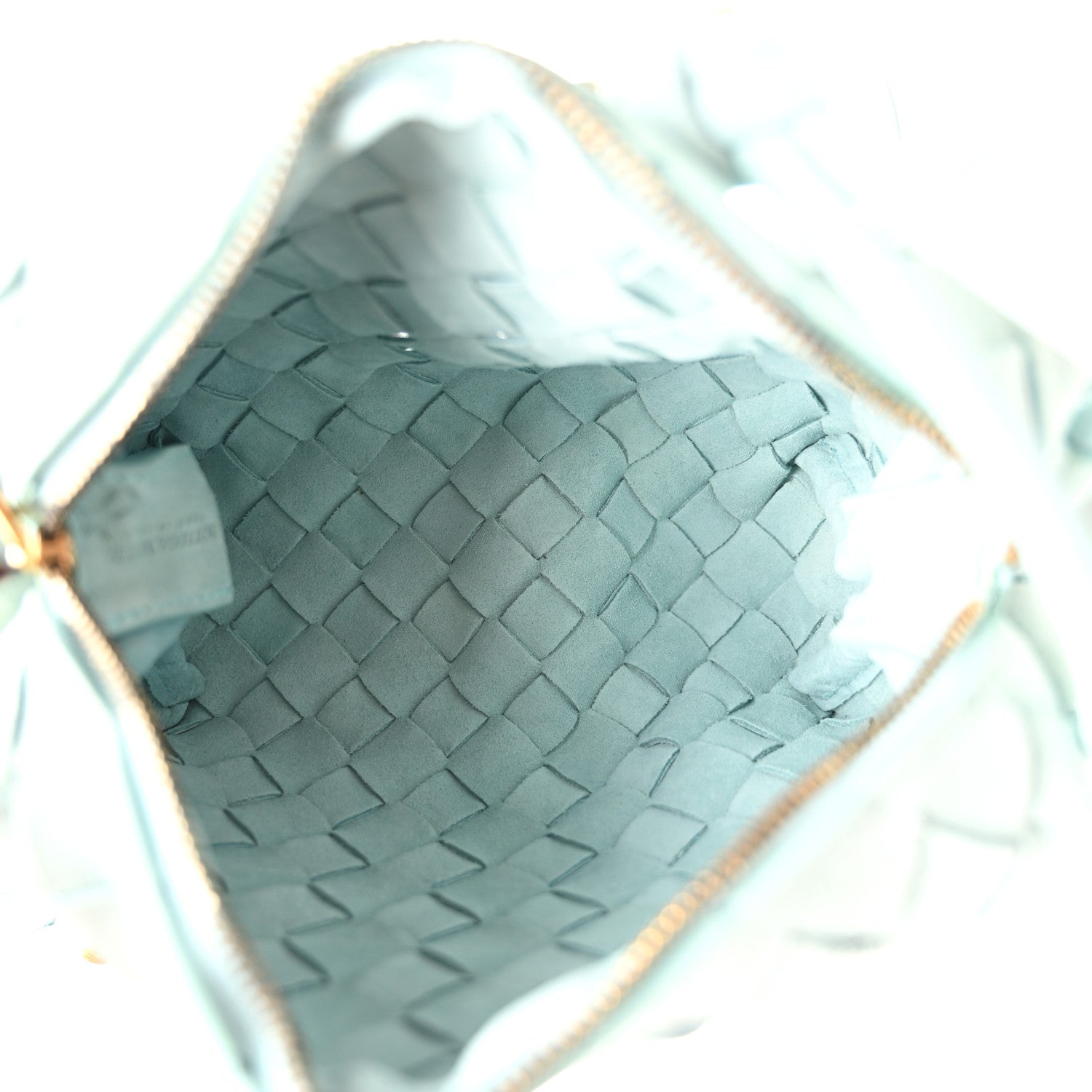 Bottega Veneta Suede Intrecciato Loop Camera Bag Teal 5 of 9