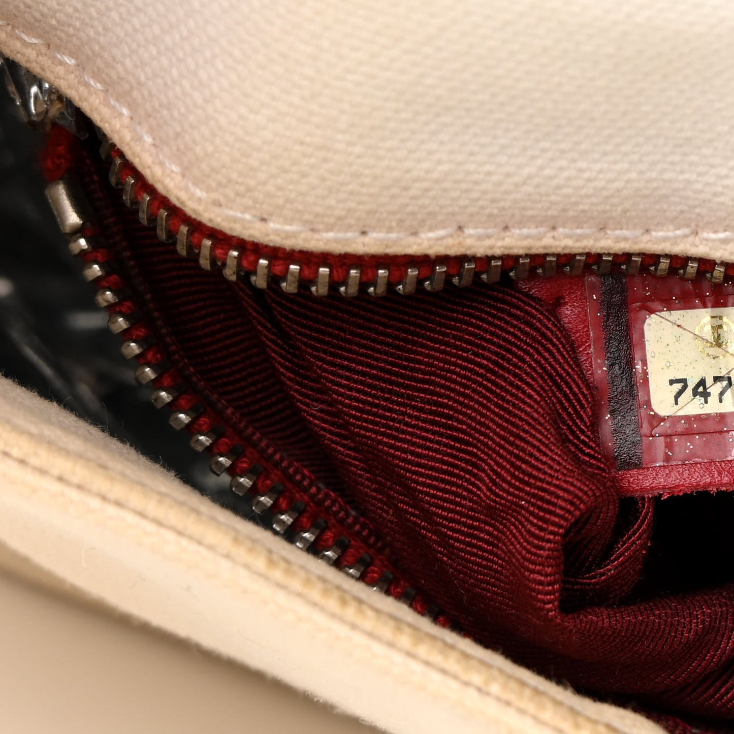 Canvas Metallic Lambskin Chocolate Bar N°5 Bag White
