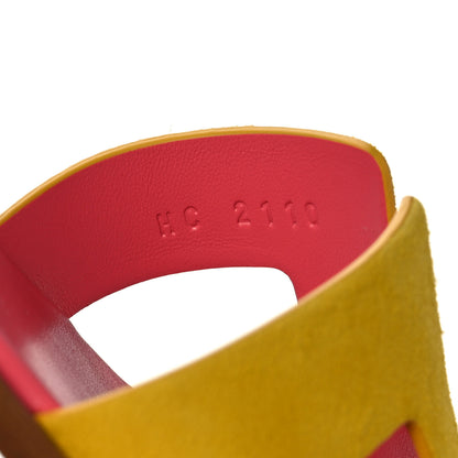 Hermes Suede Goatskin Oran Sandals 36 Jaune Sable 9 of 10